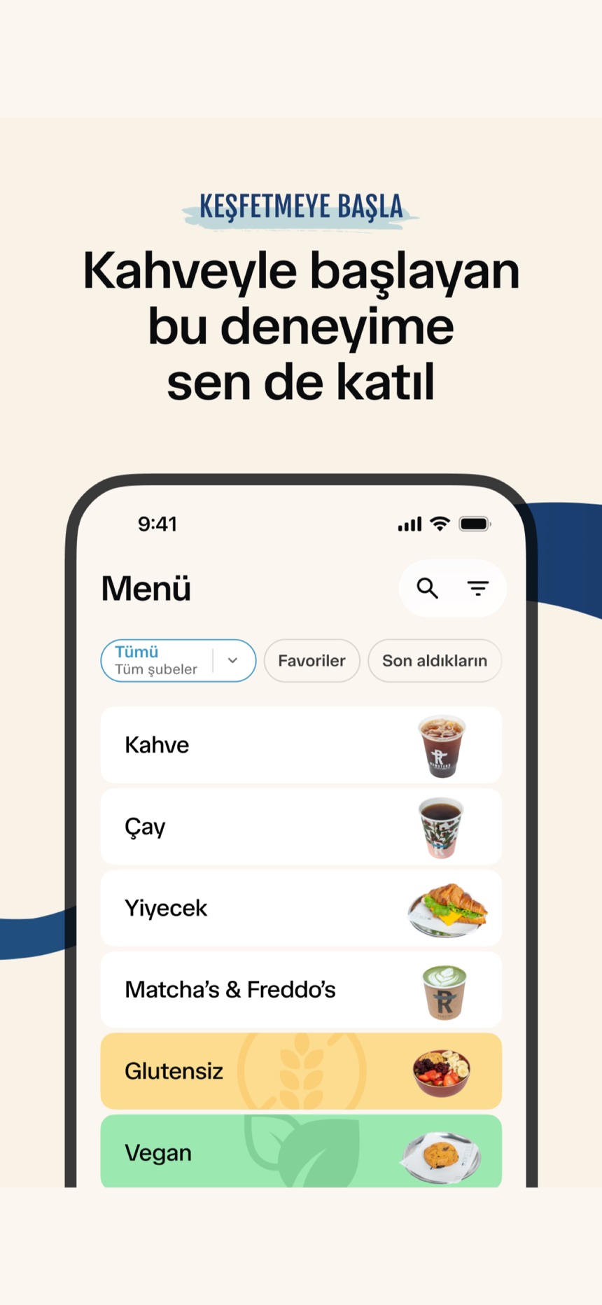 Menünün tamamı cebinde